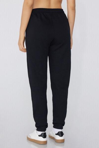 Black Thick Fleece Joggers, , large image number 2