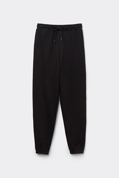 Black Thick Fleece Joggers, , large image number 4