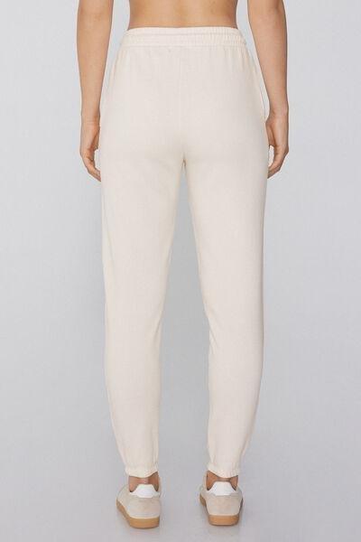 White Thick Fleece 100% Cotton Joggers, 5701_677V, medium