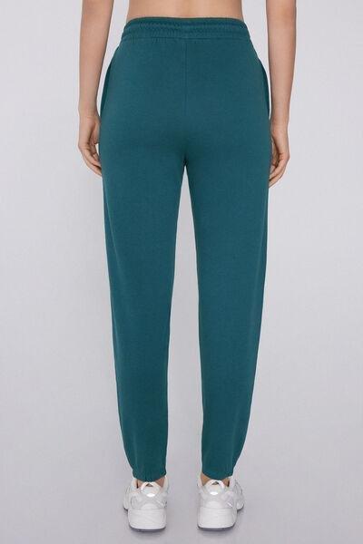 Green Thick Fleece 100% Cotton Joggers, 5701_727Y, large image number 1