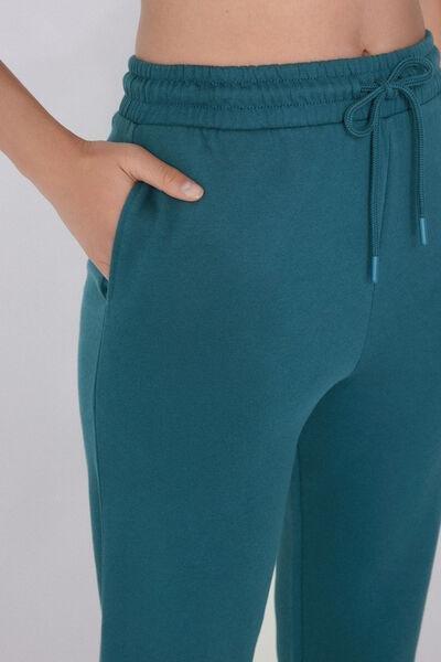 Green Thick Fleece 100% Cotton Joggers, 5701_727Y, large image number 2