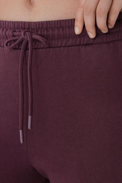 Violet Thick Fleece 100% Cotton Joggers, 5701_728Y, large image number 3