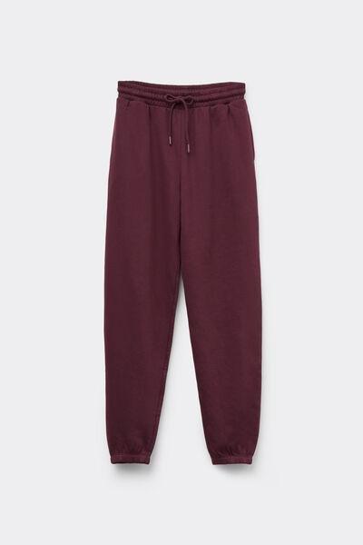 Violet Thick Fleece 100% Cotton Joggers, 5701_728Y, large image number 4
