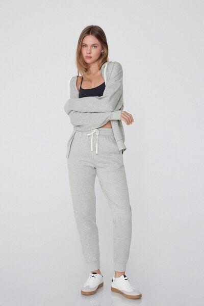 Grey Drawstring And Pockets Jogger, , large image number 1