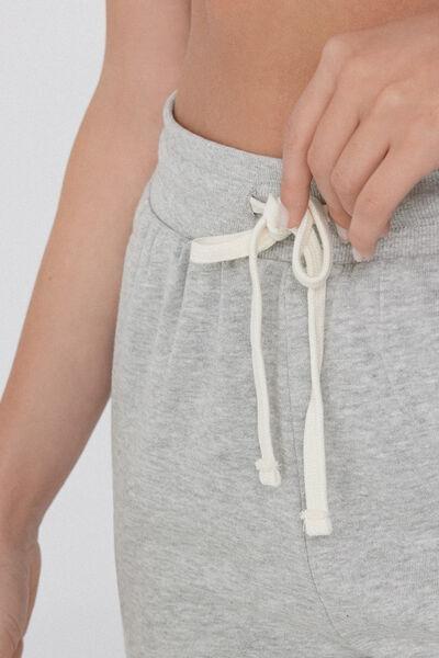 Grey Drawstring And Pockets Jogger, Light Grey Blend, large image number 2