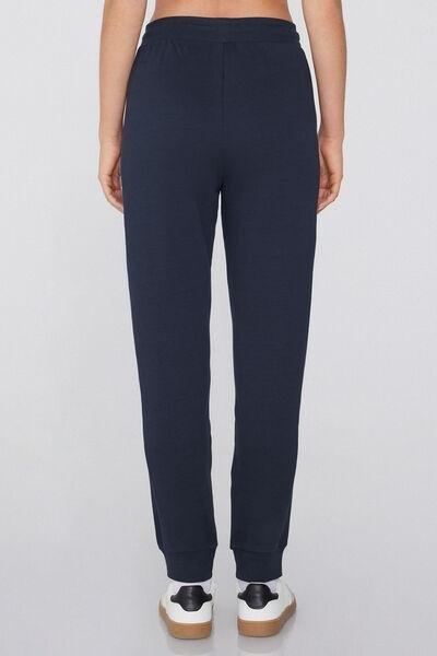 Navy Thick Fleece Trousers, Absolute Blue, large image number 2
