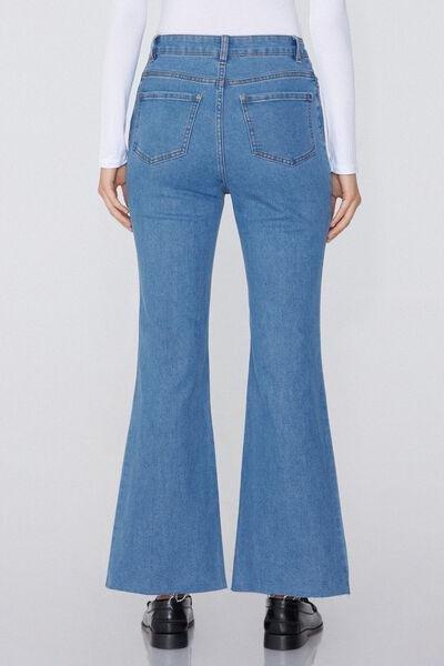Blue Denim Flared Jeans, , large image number 2
