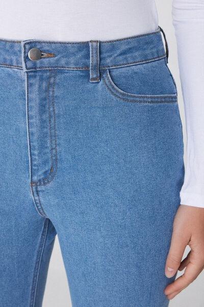 Blue Denim Flared Jeans, , large image number 3