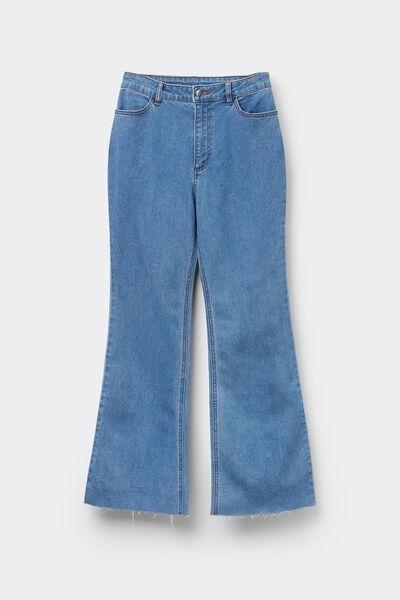 Blue Denim Flared Jeans, 5701_920V, large image number 4