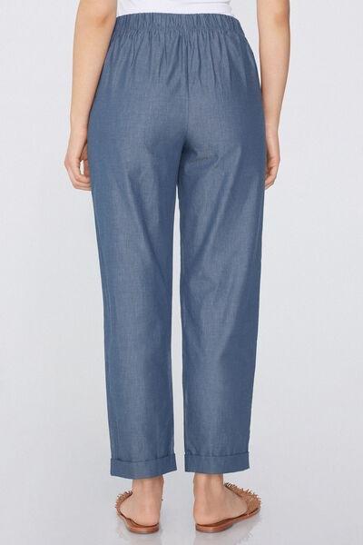 Blue Denim-Effect Cigarette Trousers, 5701_890W, large image number 1