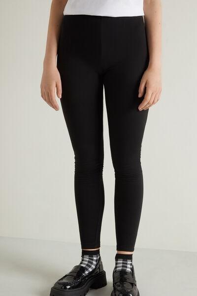 Black Thermal Cotton Leggings, , large image number 0