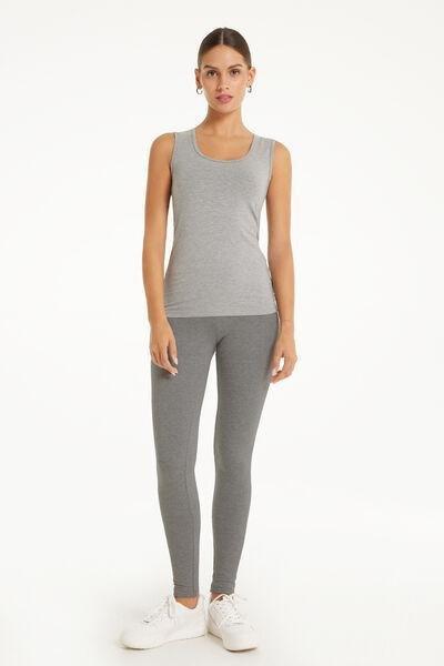 Grey Thermal Cotton Leggings, , large image number 1