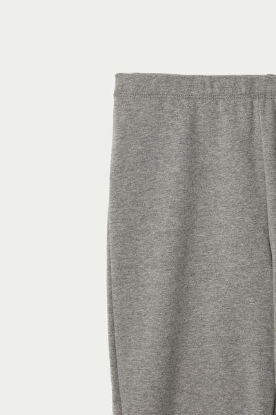 Grey Thermal Cotton Leggings, Mid-grey Blend, large image number 5