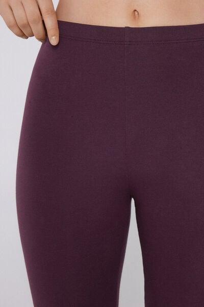 DARK PLUM Thermal Cotton Leggings, 5701_919Y, large image number 2