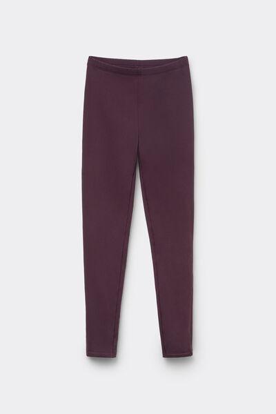 Violet Thermal Stretch Cotton Leggings, 5701_919Y, large image number 2