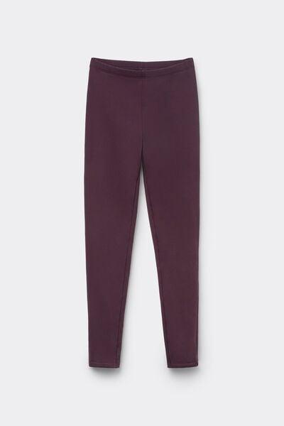 DARK PLUM Thermal Cotton Leggings, 5701_919Y, large image number 3