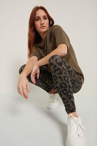 طماق من القطن بطبعة حيوان أسود وأخضر كاكي, , large image number 0