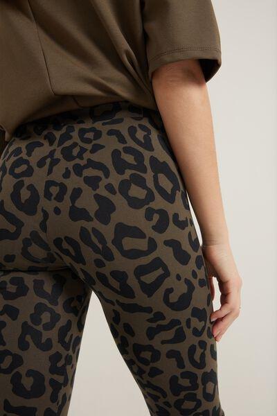 طماق من القطن بطبعة حيوان أسود وأخضر كاكي, , large image number 1