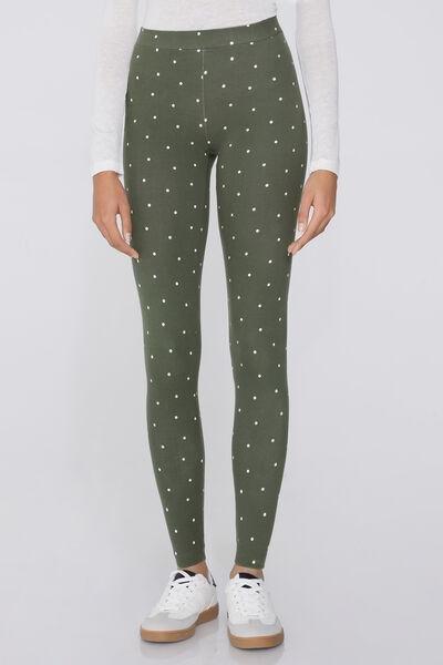 Green Printed Leggings, , large image number 0