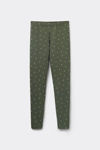 Green Printed Leggings, , large image number 4