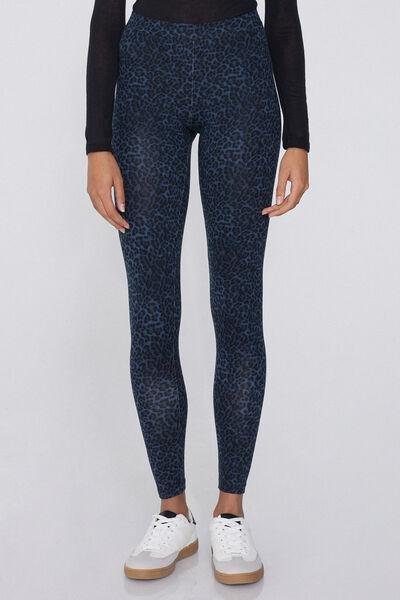 Multicolour Printed Cotton Leggings, , large image number 0