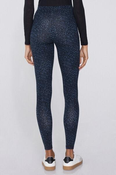 Multicolour Printed Cotton Leggings, 5701_332Y, large image number 2