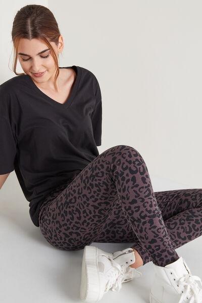 Brown Moka Cotton Leggings, , large image number 1