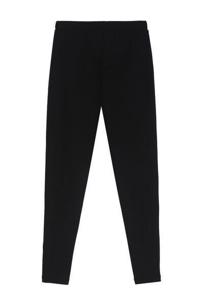 Black Basic Cotton Leggings, , large image number 5