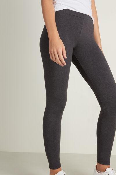 Grey Basic Cotton Leggings, , large image number 0