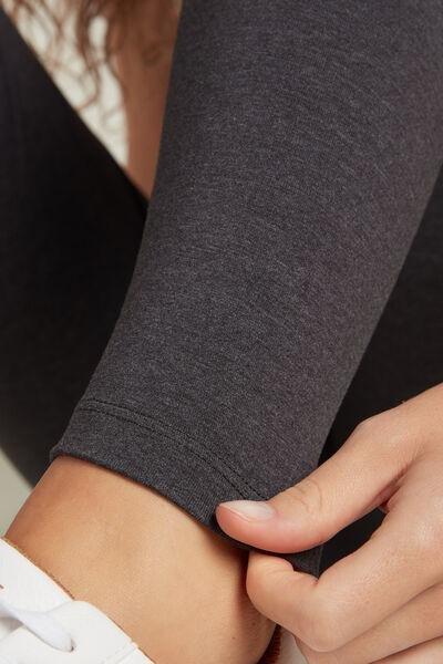 Grey Basic Cotton Leggings, , large image number 1