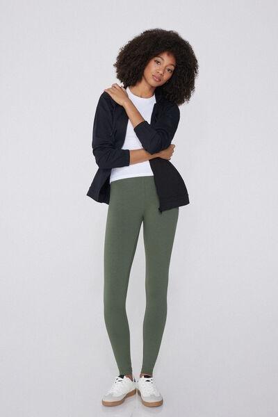 Green Basic Leggings, , large image number 1