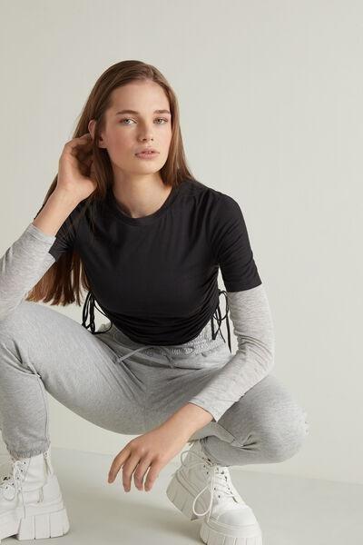 Grey Drawstring Joggers, , large image number 3