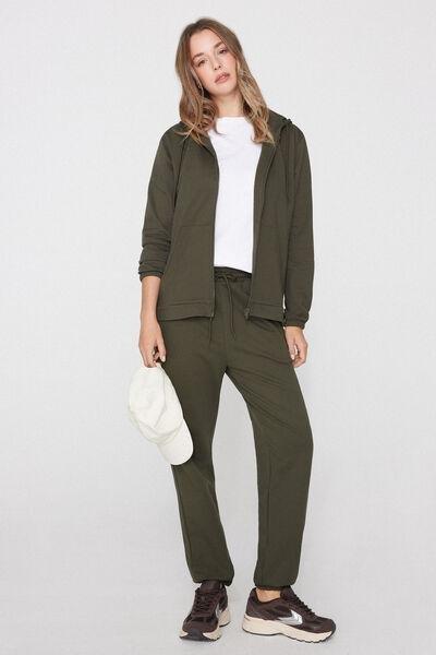 Green Camo Welt Pocket And Drawstring Joggers, 5701_226Z, large image number 0