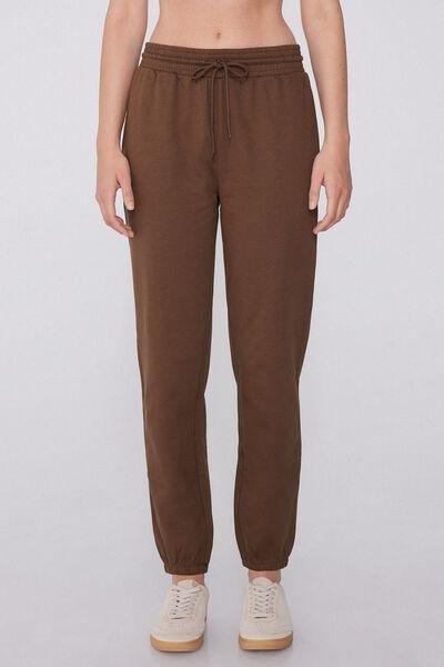 Beige Welt Pocket Cotton Joggers, 5701_304Y, large image number 0