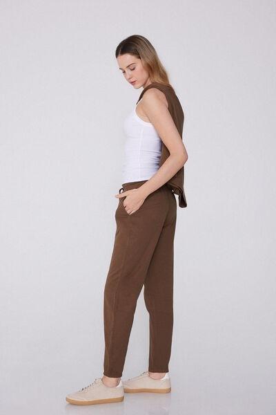 Beige Welt Pocket Cotton Joggers, 5701_304Y, large image number 1