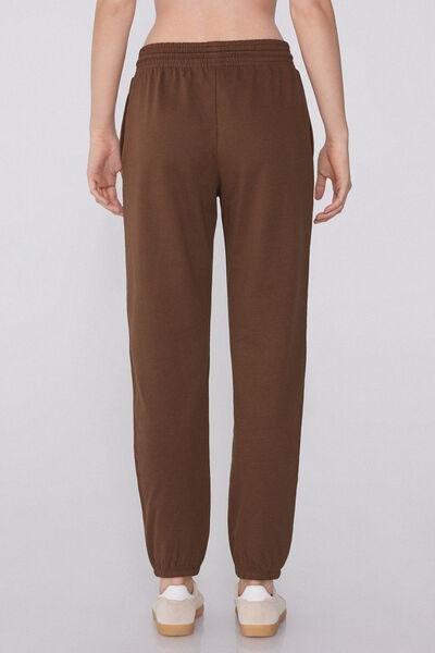 Beige Welt Pocket Cotton Joggers, 5701_304Y, large image number 2