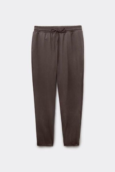 Brown Welt Pocket And Drawstring Cotton Joggers, 5701_495Z, medium