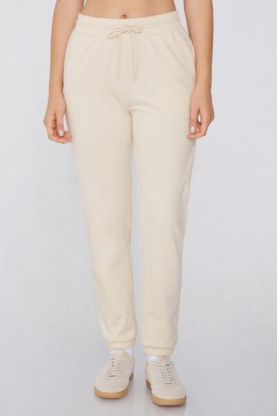 Cream Pocketed Joggers, , large image number 0