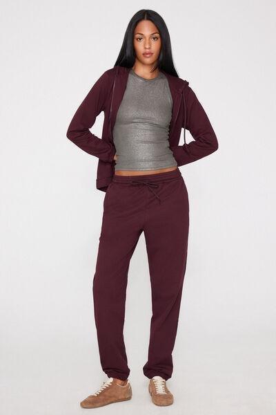 Brown Welt Pocket And Drawstring Cotton Joggers, 5701_581Z, medium