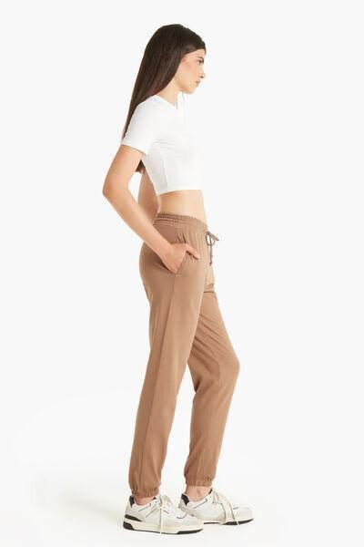 Tezenis Beige Joggers With Welt Pocket And Drawstring Azadea Qatar