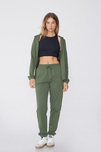 Green Pocketed Joggers, , large image number 1