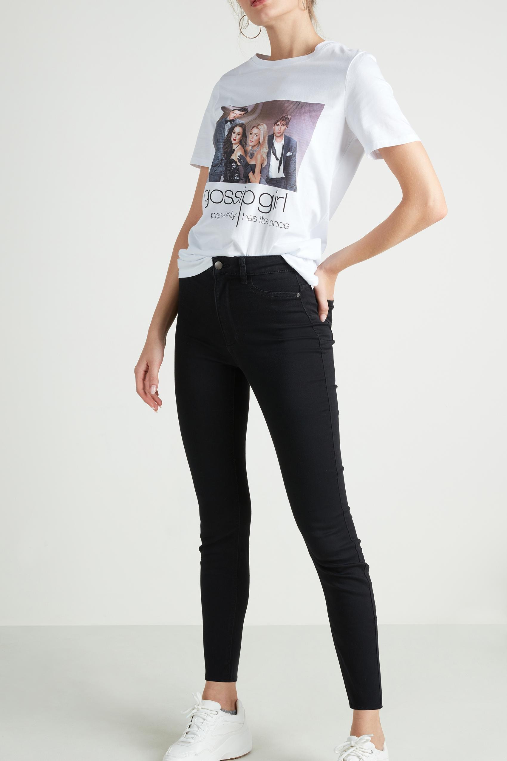 jeans effect leggings with push up and back pockets