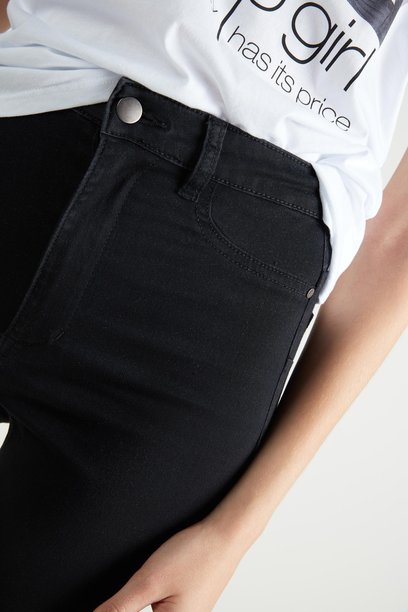 بنطلون ضيق أسود بخصر مرت"ع بتأثير تمرين الضغط ، للنساء, Black, large image number 5