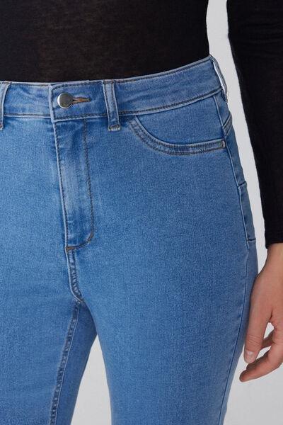 Blue High-Waist Jeggings, , large image number 3