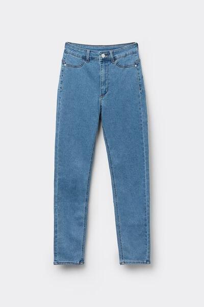 Blue High-Waist Jeggings, 5701_920V, large image number 4