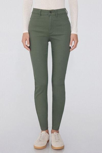 Green High-Waist Jeggings, , medium