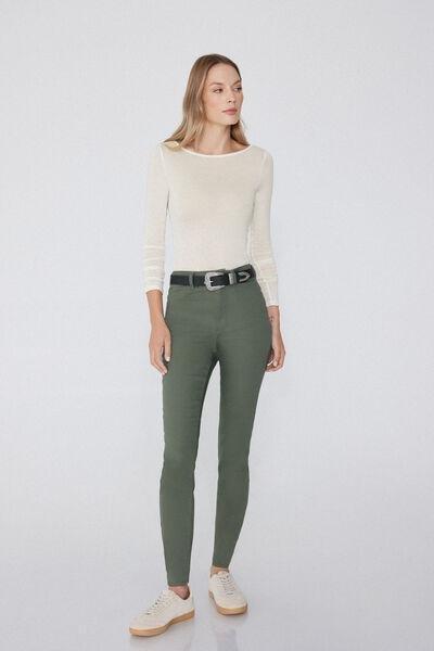 Green High-Waist Jeggings, , large image number 1