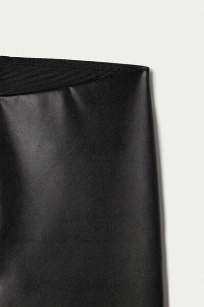 Black Leather-Effect Thermal Leggings, Black, large image number 7