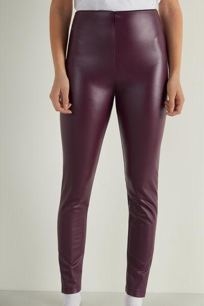 Tezenis Purple Thermal Faux Leather Leggings