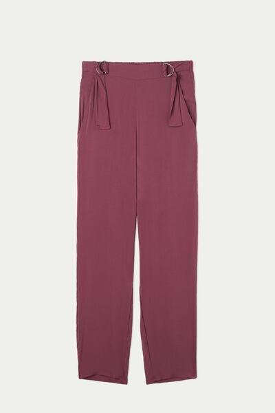 Pink Adjustable Pocket Canvas Joggers, , large image number 4